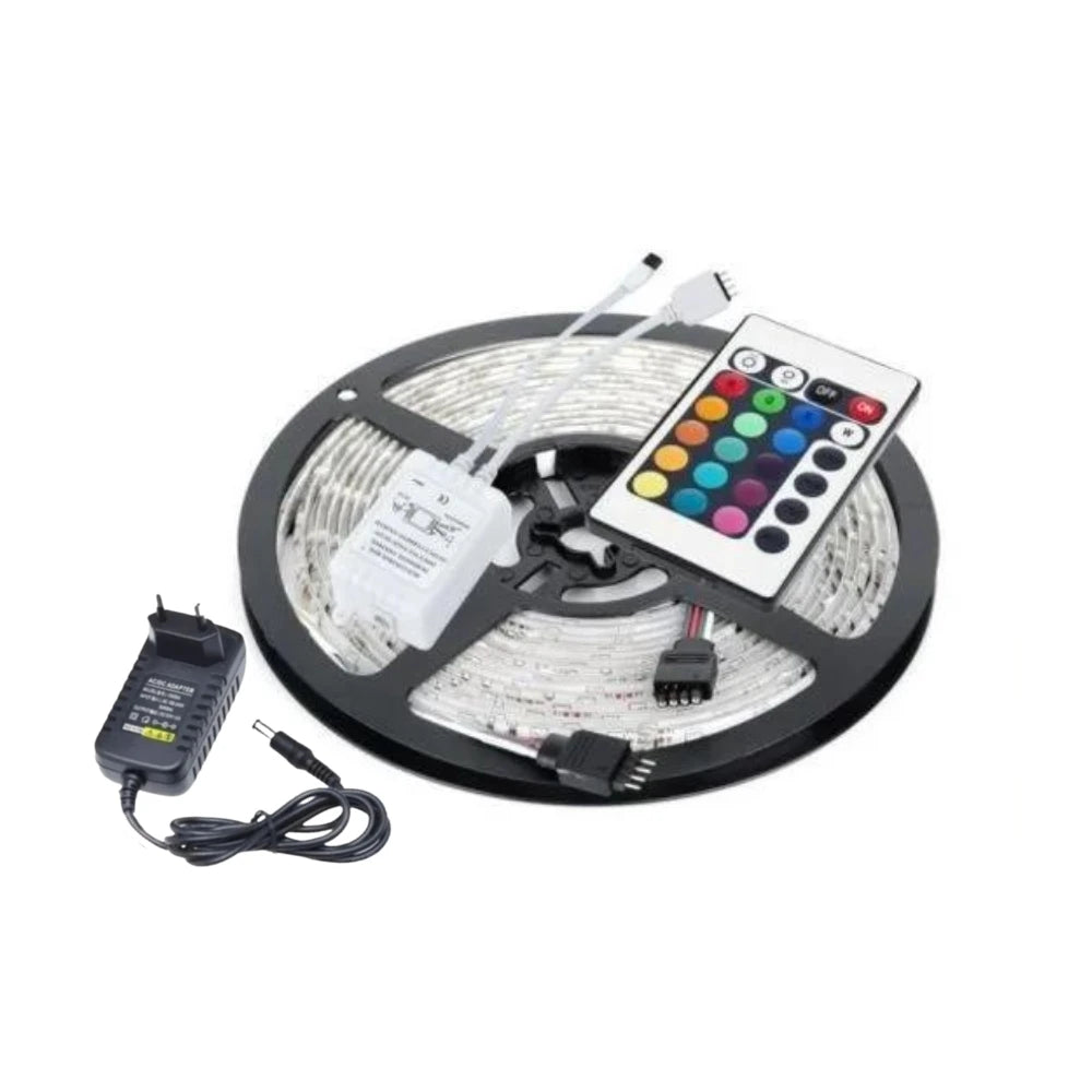 5050 IP65 Ultra RGB 12V Waterproof Led Tape With Silicone + Source + Adjustable Control for Outdoor Interior Decoration