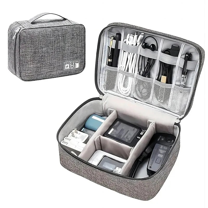 Bolsa de armazenamento de cabos, organizador eletrônico digital à prova d'água, portátil, usb, carregador de linha de dados, bolsa de armazenamento, organizador de cabos de viagem